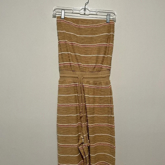 L Space Sunrise Striped North Shore Jumper Strapless Jumpsuit in Brown Size XS - Picture 2 of 9